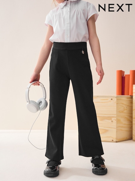 Noir - Pull-on Cotton Rich Stretch Boot Cut School Trousers (3-16yrs) (812488) | € 12 - € 18