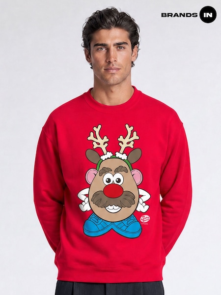 Red - Regular Brands In Mr Potato Head Reindeer Christmas Sweatshirt