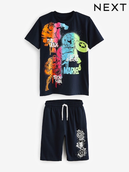 Mornarica - Marvel Short Sleeves 100% Cotton T-Shirt & Shorts Set (3-16yrs) (812516) | € 17 - € 21