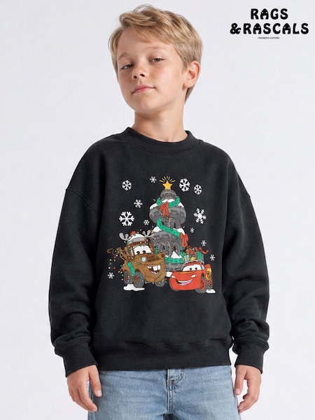 Black - Rags & Rascals Disney Cars Christmas Sweatshirt