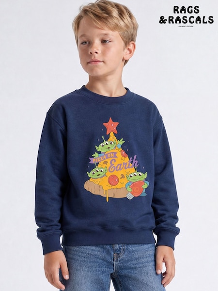 Blue - Rags & Rascals Disney Toy Story Pizza Christmas Sweatshirt