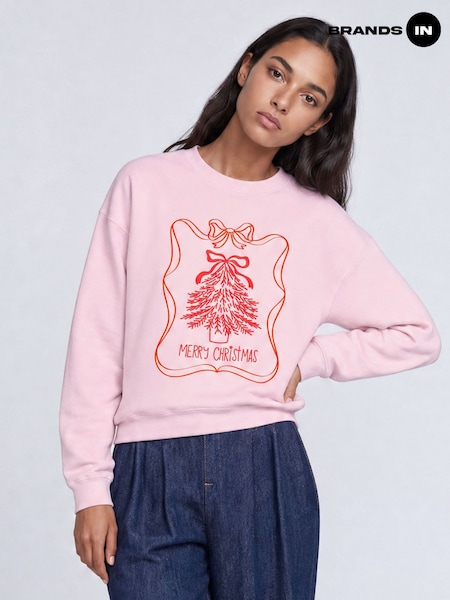 Pink - Brands In Merry Christmas Cute Sweatshirt