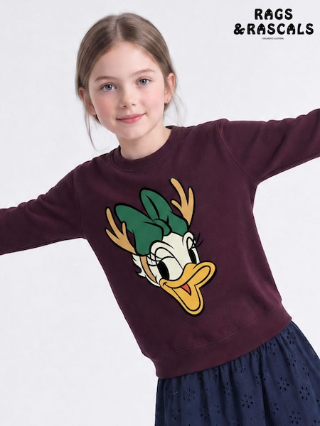 Rojo - Rags & Rascals Disney Minnie Mouse Family Daisy Duck Christmas Sweatshirt