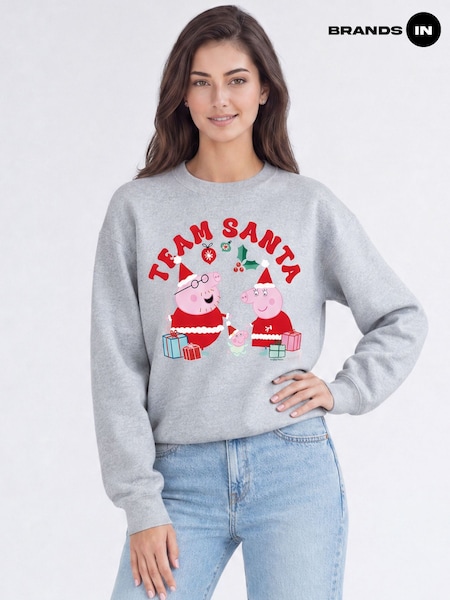 Grey - Brands In Peppa Pig Team Santa Christmas Sweatshirt