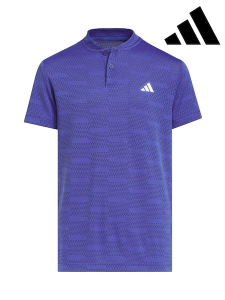 Blue - Adidas Golf B Jacquard Polo Shirt