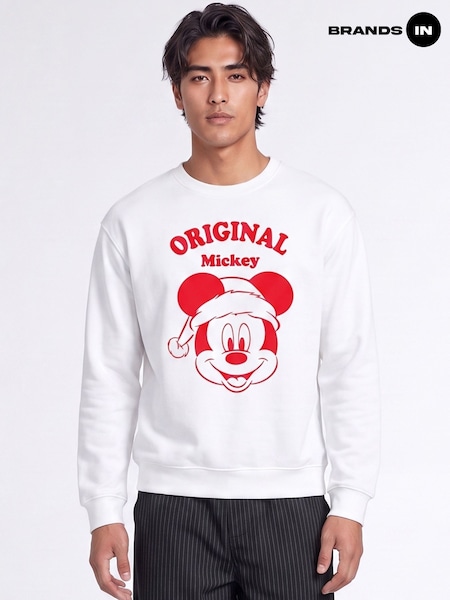 Белый - Regular Brands In Disney Mickey Mouse Original Christmas Sweatshirt