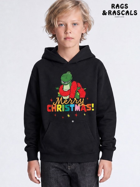 Black - Rags & Rascals Disney Toy Story Christmas Rex Hoodie