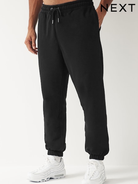 Black Oversized Cotton Blend Cuffed Joggers (815249) | €8