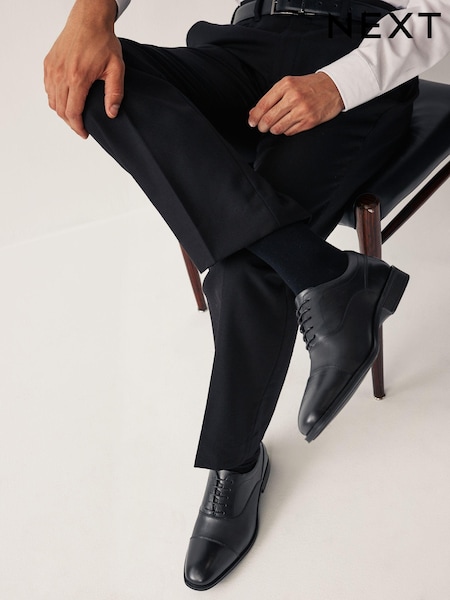 črna - Leather Oxford Toecap Shoes (815430) | € 25