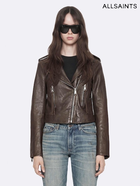 Marrón - Allsaints Errie Biker Jacket