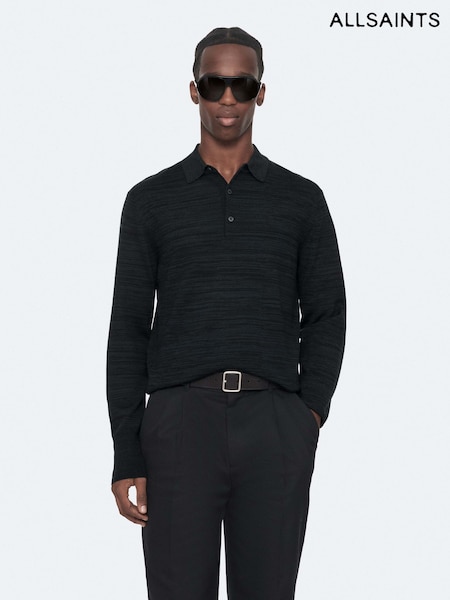 Жасыл - Regular Allsaints Beton Long Sleeve Polo Shirt