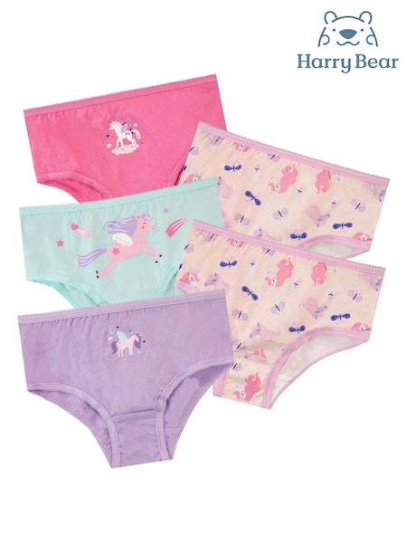 Harry Bear Girls Unicorn 100% Cotton Briefs 5 Pack (815715) | 19 €