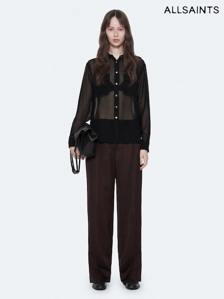 Purple - Allsaints Leonie Satin Trousers