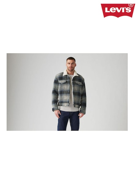Parcare Plaid Gri - ® Jachetă trucker cu blană sherpa Levi's Type III (816134) | 543 LEI