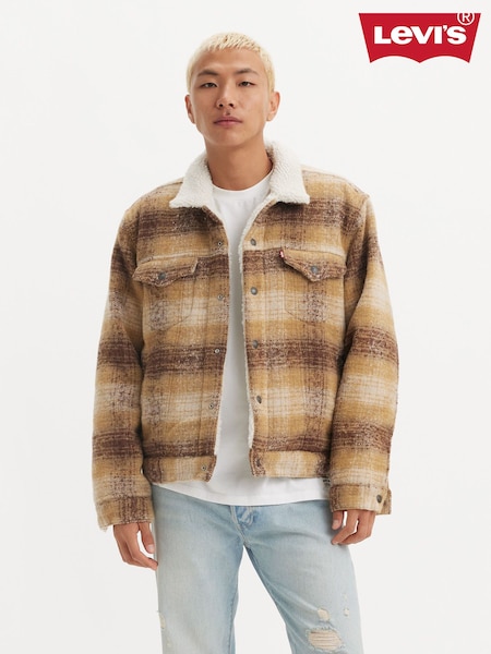 Levi's® Westin Plaid Curry Type III Sherpa Trucker Jacket (816163) | €186