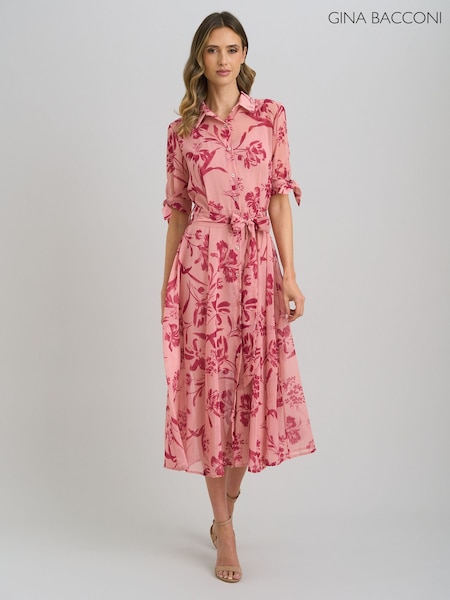 Pink - Gina Bacconi Adrienne Shirt Dress