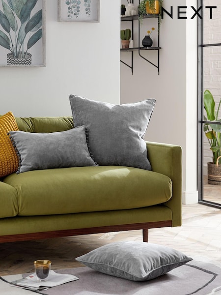 Mid Grey 45 x 45cm Soft Velour Cushion (817101) | 39 QAR