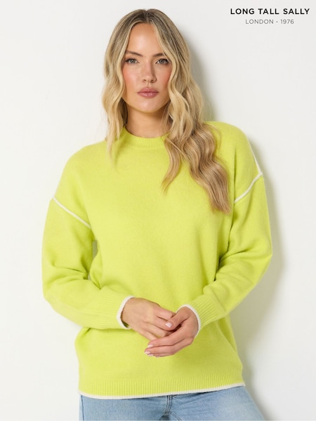 Green - Long Tall Sally Tipped Detail Knitted Jumper