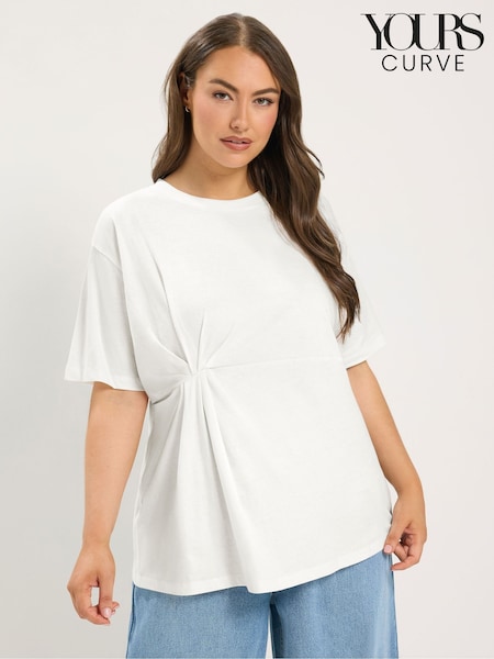 White - Yours Curve Twist Front T-shirt