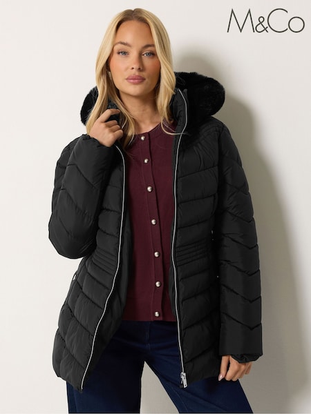 Negro - M&co Glam Padded Coat