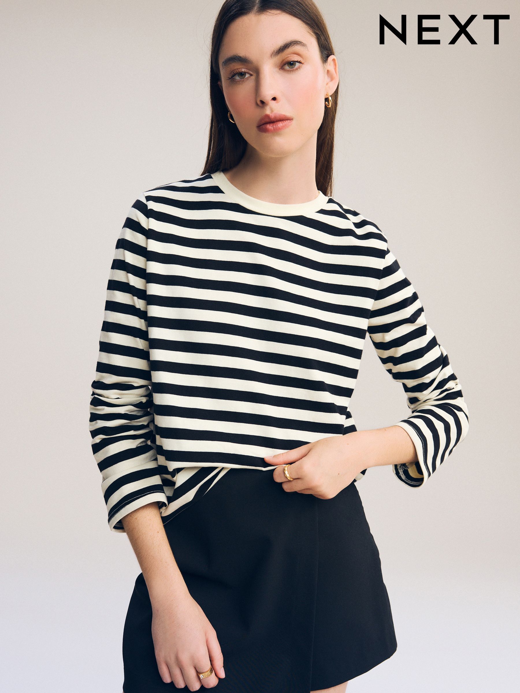 Striped long sleeve t shirt women's hot sale