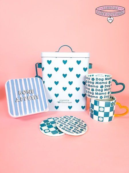 Pawsome Paws Boutique Teal Green Pet Food Storage Tin With Scoop (817970) | €34