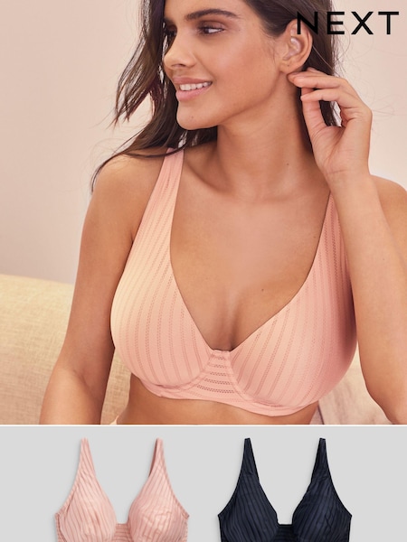 Темно-синий/розовый - DD+ Non Pad Full Cup Bras 2 Pack (818064) | €6