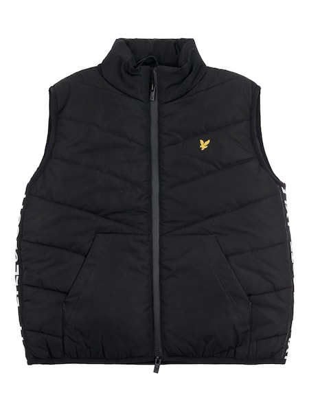 Lyle & Scott Girls Lightweight Chevron Quilt Black Gilet (818231) | €34 - €42