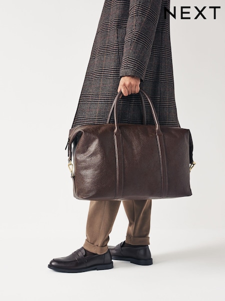 Brown Leather Holdall Bag (818247) | AED240
