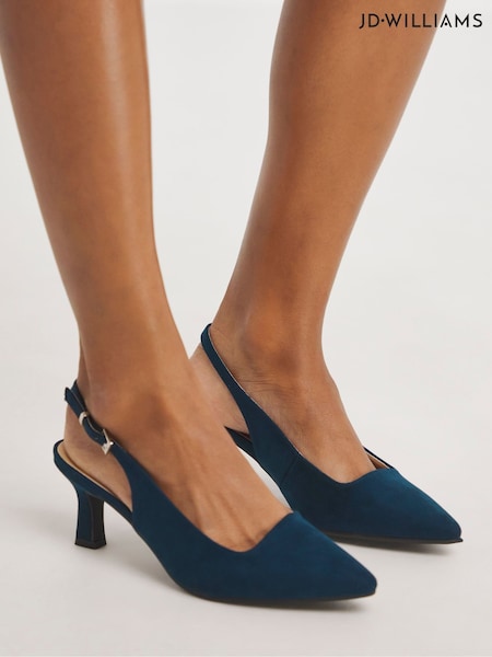 JD Williams Flexi Sole Kitten Heel Slingback Shoes In Wide Fit (818590) | € 39