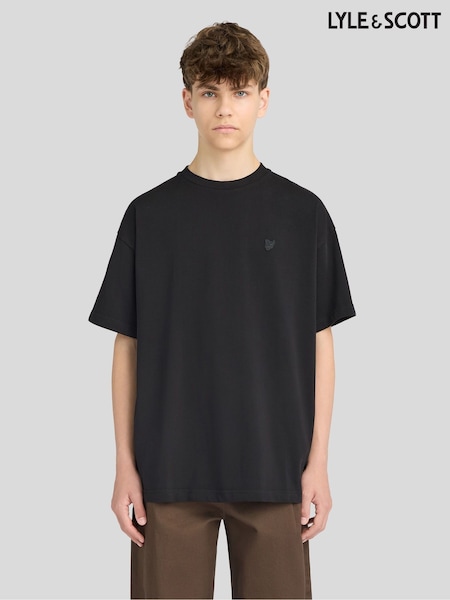 Black - Lyle & Scott Tonal Heavy Weight Relaxed T-shirt