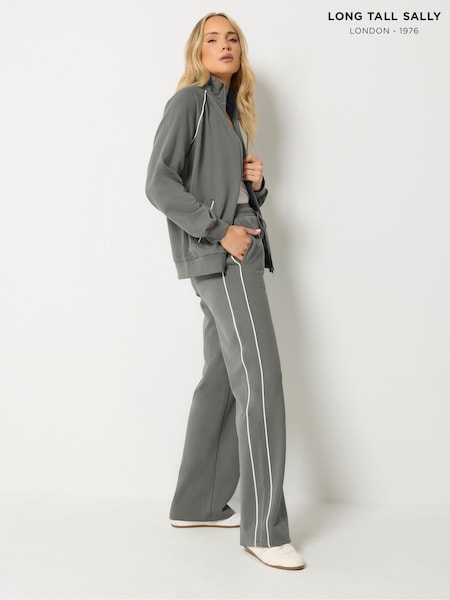 Gris - Long Tall Sally Piped Wide Leg Joggers