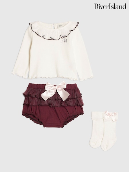 Ljubičasta - River Island Frill Bloomer Set