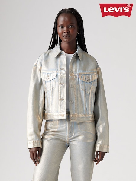 Levi's® Optical Illusion Silver Shrunken 90's Trucker 100% Cotton Jacket (818961) | €200