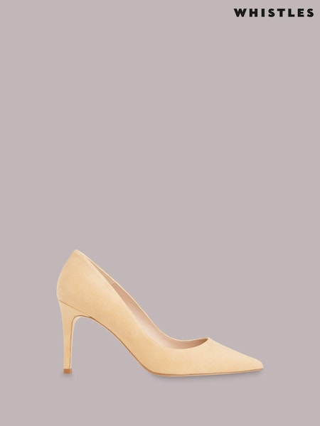 Whistles Nude Suede Corie Heeled Shoes (819062) | AED422