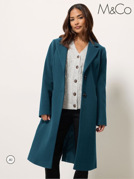 Green - M&co Petite Tailored Coat