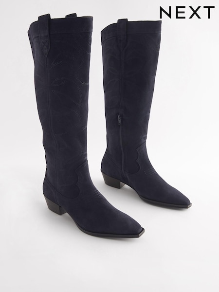 Navy Forever Comfort® Stitched Detail Western Boots (819567) | € 32
