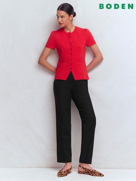 Black - Boden Slim Leg Cotton Trousers