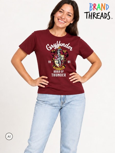 אדום - Brand Threads Harry Potter Adults Gryffindor T-shirt