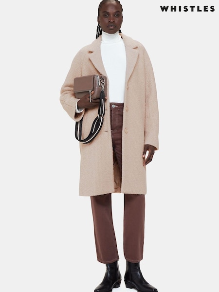 Whistles Cream Anita Wool Boucle Coat (819805) | €128