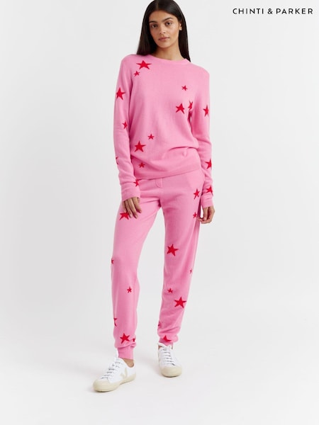 Chinti & Parker Pink Star Track Cashmere Blend Joggers (819941) | €149