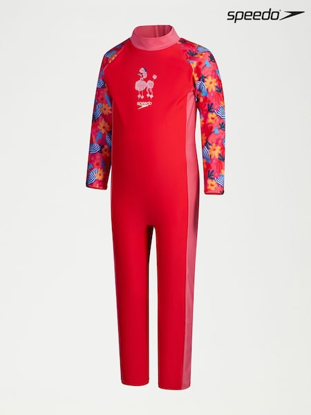 Speedo Pink Girls Full Coverage All-In-One Sunsafe Suit (819984) | €13