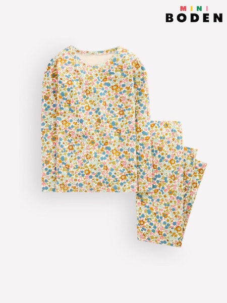 Blue - Boden Snug Long John Pyjamas