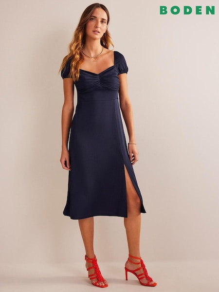Boden Blue Cap Sleeve Bias Tea Dress (820131) | €122