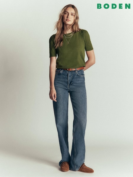 Жасыл - Boden Sophie Puff Sleeve T-shirt