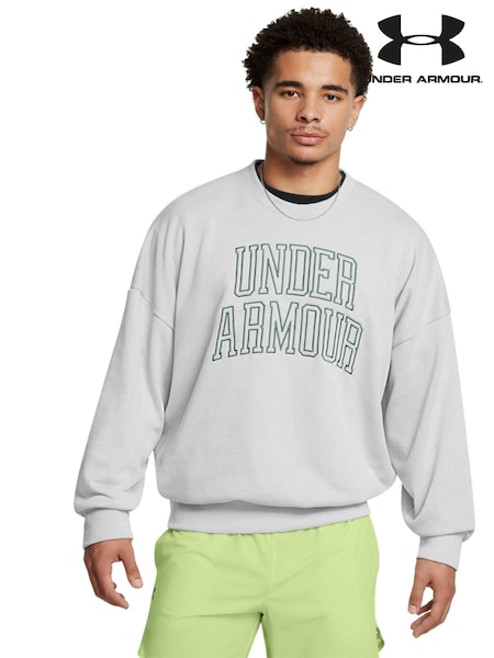 Under Armour Grey Icon HWT Terry Crew Sweat Top (820291) | €49