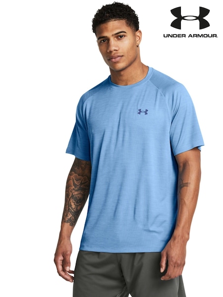 Under Armour Blue Tech Textured Short Sleeve T-Shirt (820449) | 95 SAR
