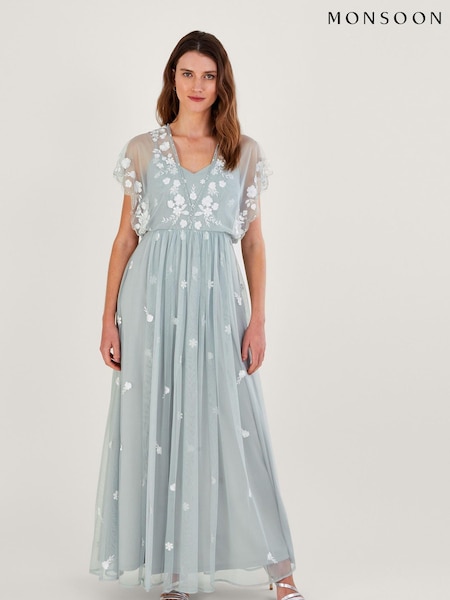 Monsoon Green Sophie Sustainable Emb Maxi Dress (820877) | 118 €