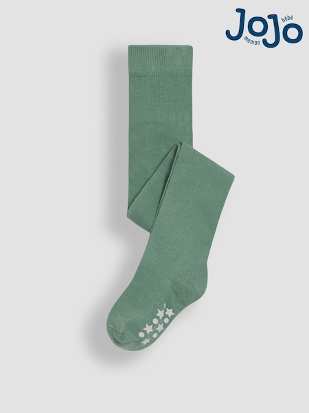 JoJo Maman Bébé Green Cotton Rich Plain Tights (8208Z7) | €4.50