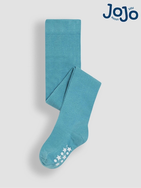 JoJo Maman Bébé Duck Egg Blue Cotton Rich Plain Tights (8212M6) | AED55